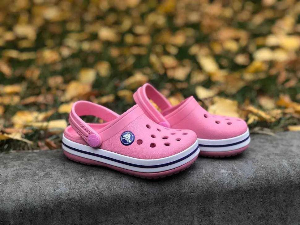 Дитячі Crocs для дівчинки Crocband Kids Peony Pink/Stucco — фото 2