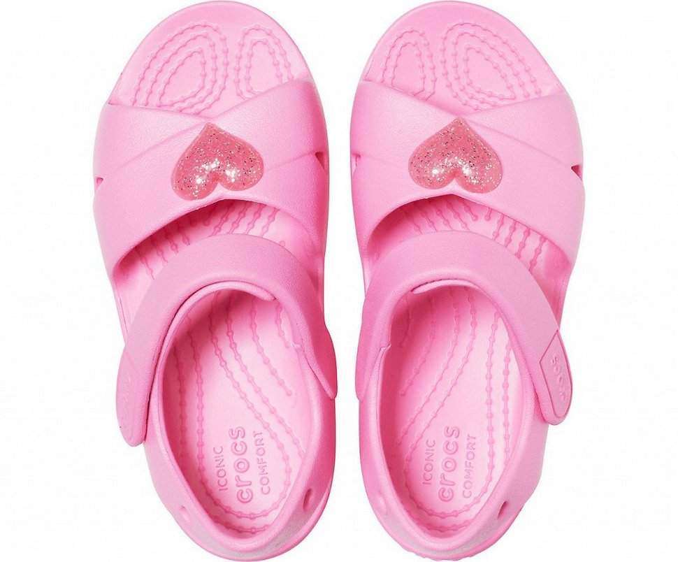 Дитячі сандалії для дівчинки Crocs Classic Cross-Strap Sandal Pink Lemonade — фото 6