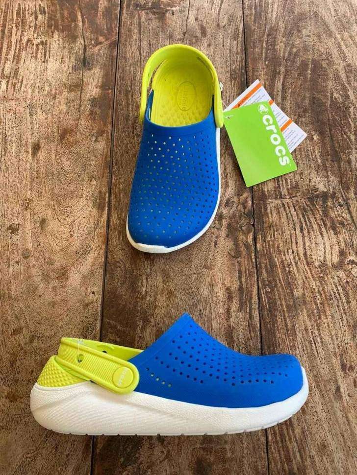 Дитячі Crocs-сабо для хлопчика Crocs Literide Kids Bright Cobalt/Citrus — фото 2