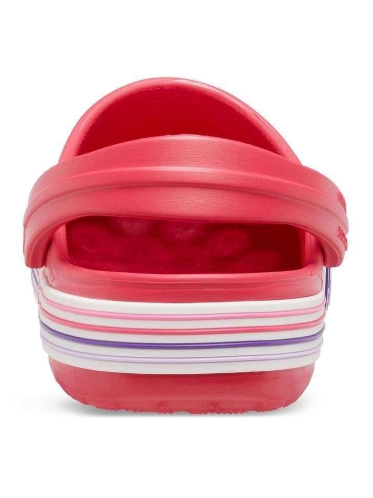 Crocs Сабо Крокбенд Красные Unisex Kids Red Crocband Logo Stripe Clog PS Poppy — фото 2