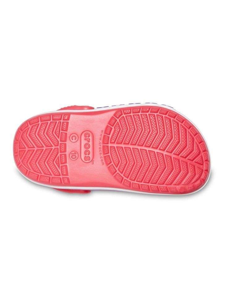 Crocs Сабо Крокбенд Красные Unisex Kids Red Crocband Logo Stripe Clog PS Poppy — фото 3