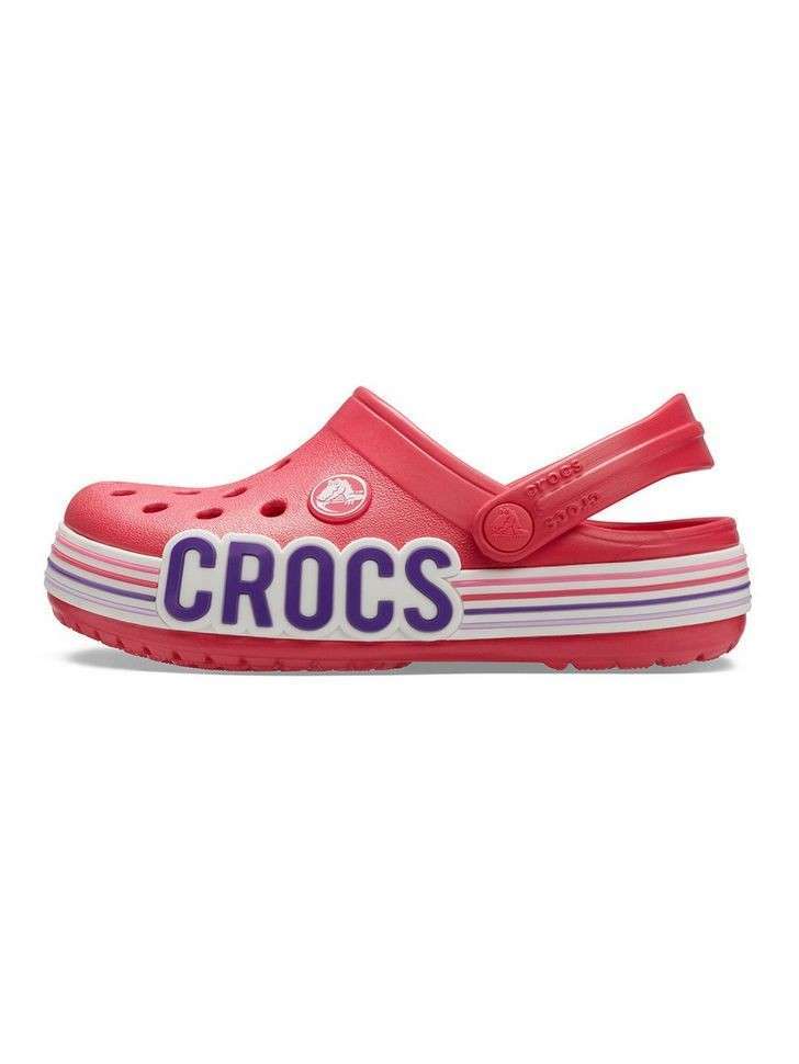 Crocs Сабо Крокбенд Красные Unisex Kids Red Crocband Logo Stripe Clog PS Poppy — фото 6