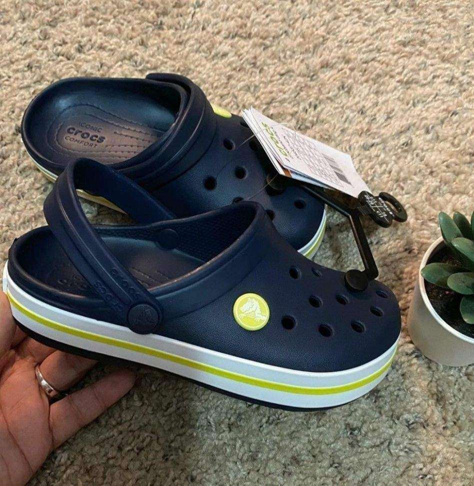 Дитячі Crocs-сабо для хлопчика Crocs Crocband Clog Navy/Citrus — фото 2