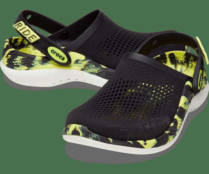 Crocs Лайтрайд Клог Чорні LiteRide Clog 360 Marbled Black/Citrus