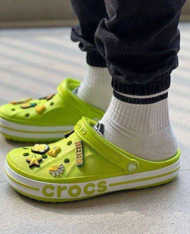 Жіночі Crocs Bayaband Clog Lime Punch/White — фото 3