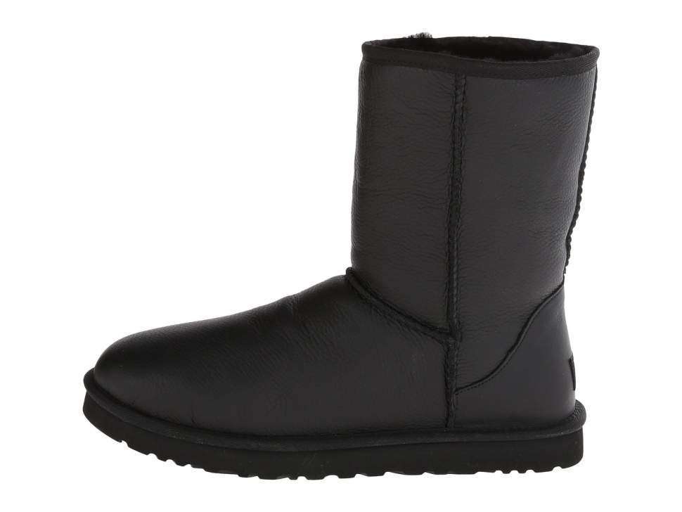 Жіночі UGG Середні Шкіряні Чорні Classic Short II Black Leather — фото 3