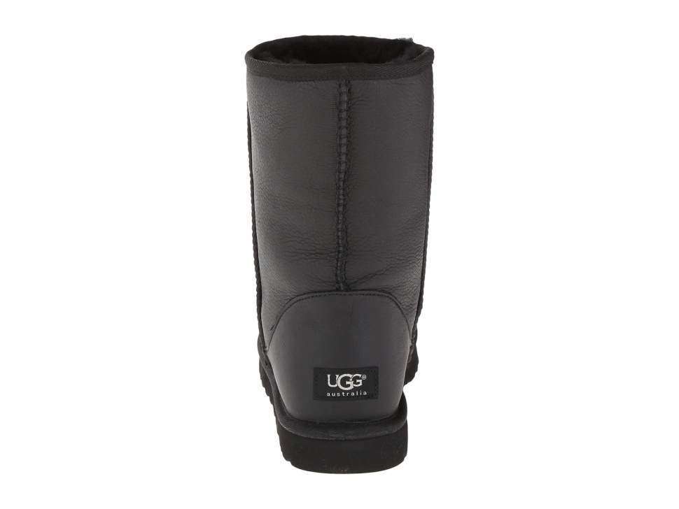 Жіночі UGG Середні Шкіряні Чорні Classic Short II Black Leather — фото 4