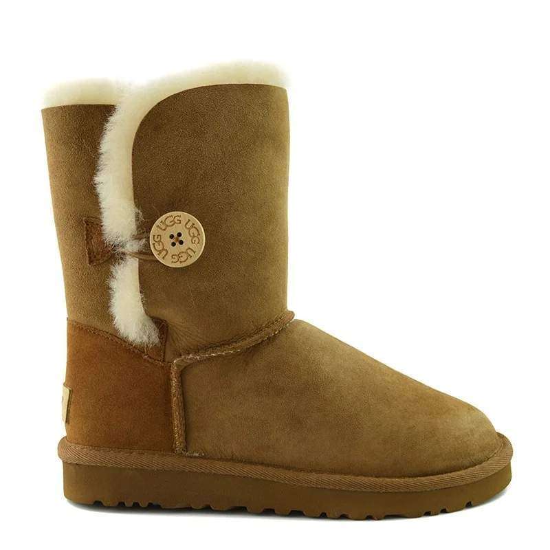 UGG Коричневі Замша з Гудзиком Bailey Button II Chestnut Suede