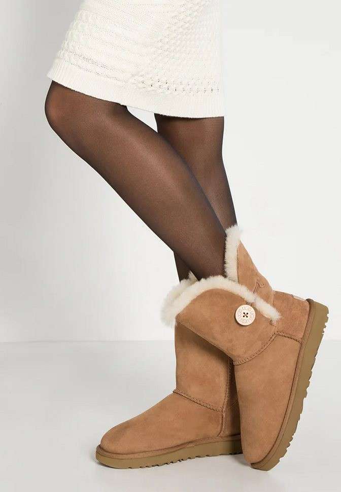UGG Коричневі Замша з Гудзиком Bailey Button II Chestnut Suede — фото 7