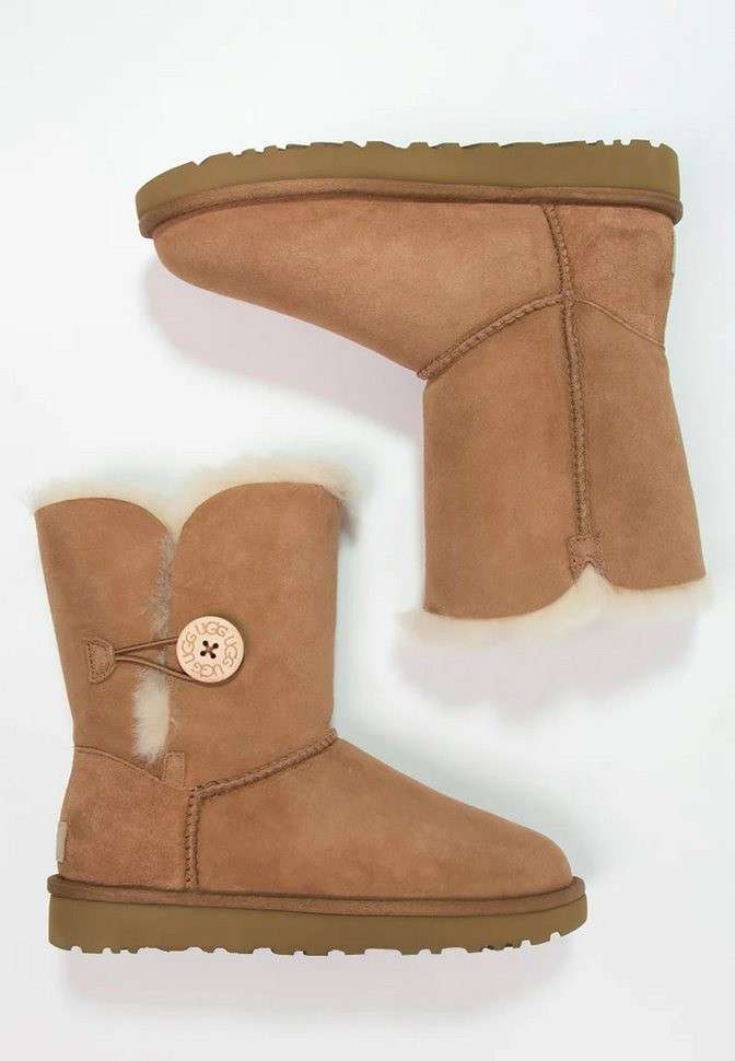 UGG Коричневі Замша з Гудзиком Bailey Button II Chestnut Suede — фото 8