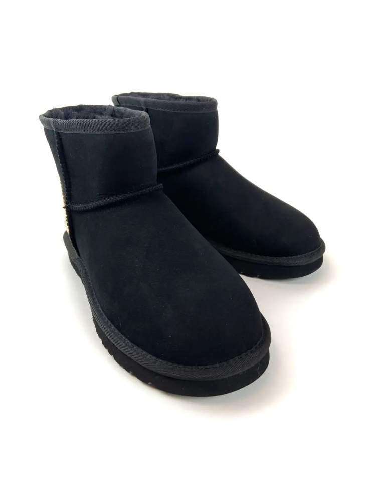 Жіночі UGG Міні Чорні Замша з Золототим Напиленням Mini Black Gold Metallic Suede — фото 3
