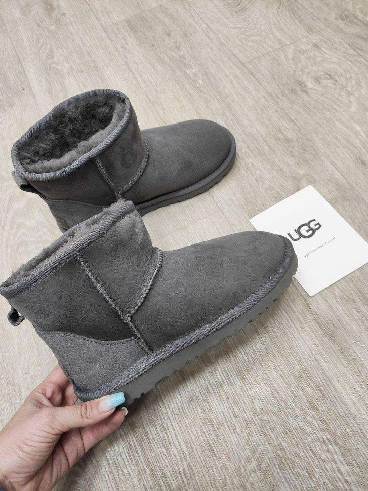 Жіночі UGG Класік Міні Сірі Замшеві Australia Classic Mini Grey Suede — фото 7