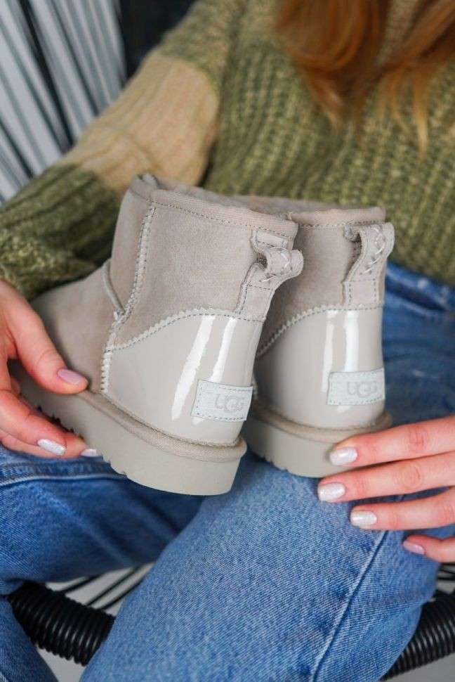 Жіночі UGG Міні Замш Беж-Молочні Mini Beige Suide Metallic — фото 8