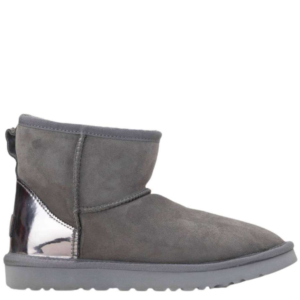 Жіночі UGG Міні Сірі Замша Металлік Classic Mini Grey Metallic