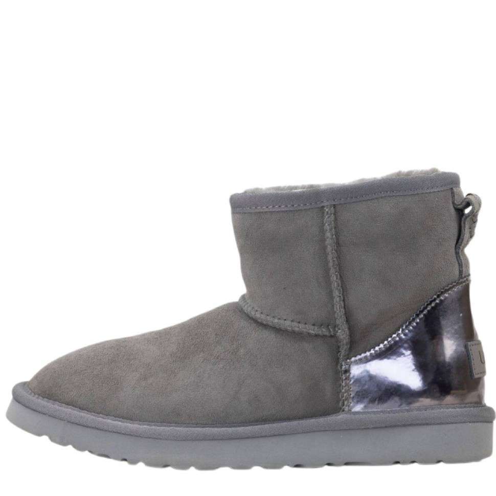 Жіночі UGG Міні Сірі Замша Металлік Classic Mini Grey Metallic — фото 2