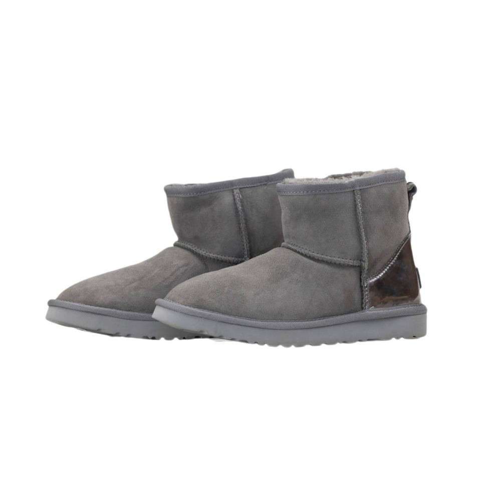 Жіночі UGG Міні Сірі Замша Металлік Classic Mini Grey Metallic — фото 3