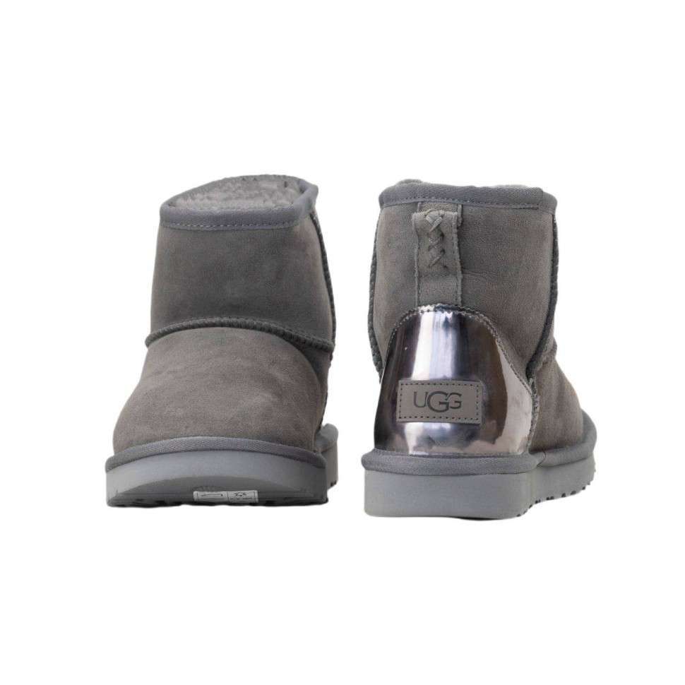 Жіночі UGG Міні Сірі Замша Металлік Classic Mini Grey Metallic — фото 4
