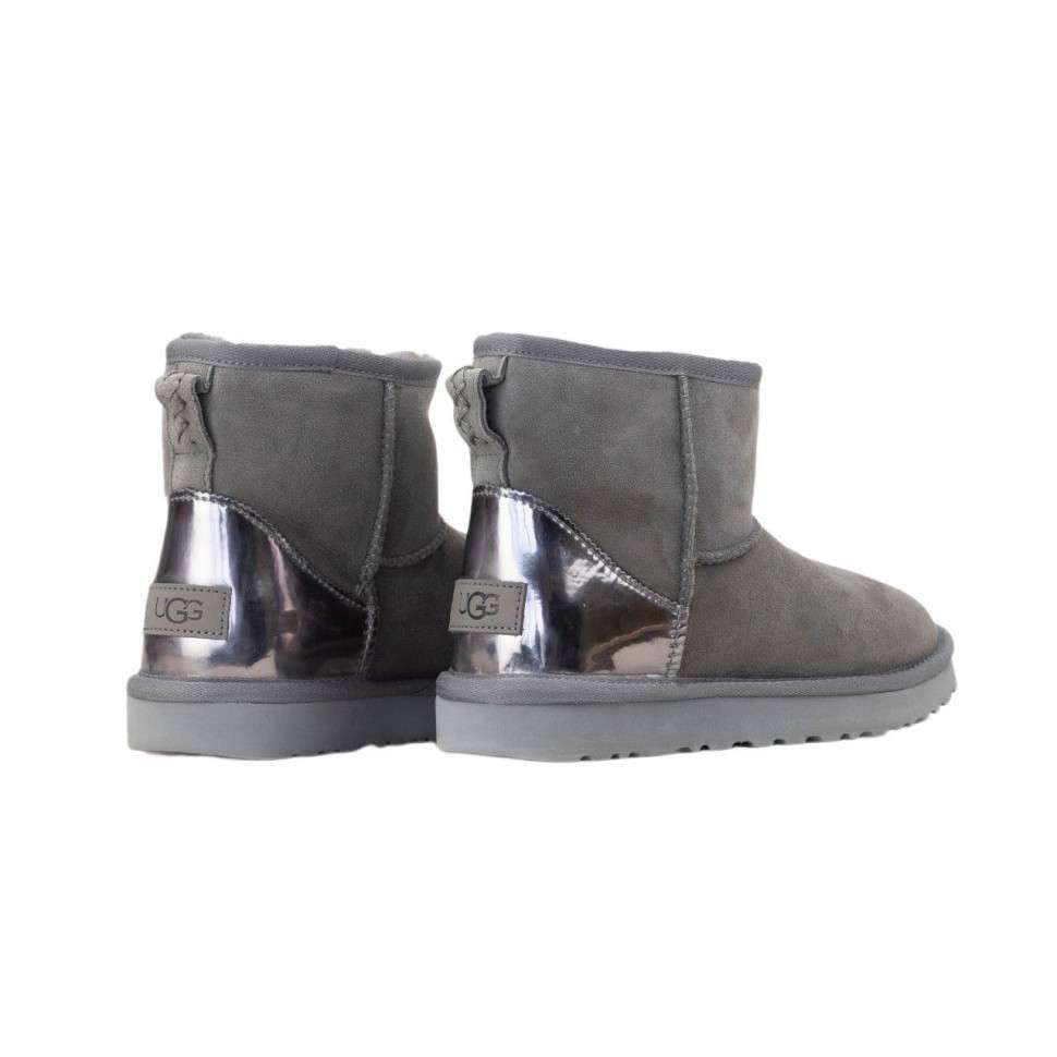 Жіночі UGG Міні Сірі Замша Металлік Classic Mini Grey Metallic — фото 6