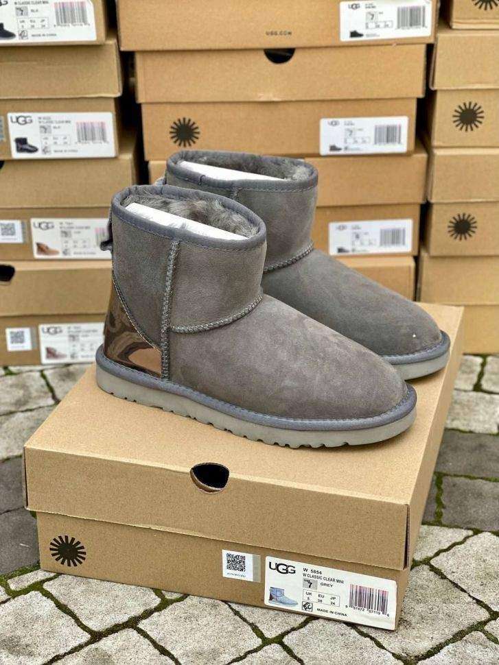 Жіночі UGG Міні Сірі Замша Металлік Classic Mini Grey Metallic — фото 7