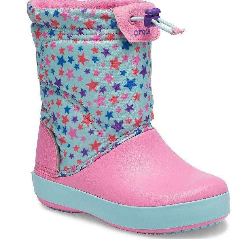 Сапоги Crocs Рожеві Crocband Lodge Point Graphic Winter Boot ce Blue/Pink Lemonade — фото 11