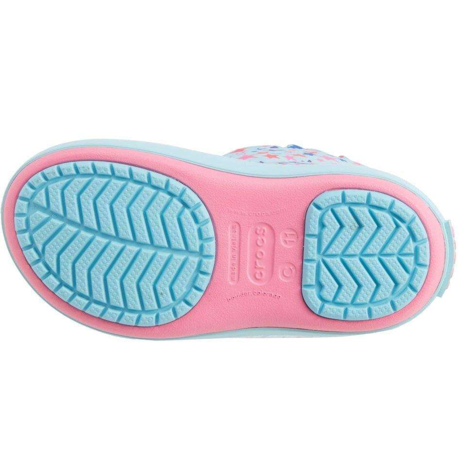 Сапоги Crocs Рожеві Crocband Lodge Point Graphic Winter Boot ce Blue/Pink Lemonade — фото 6