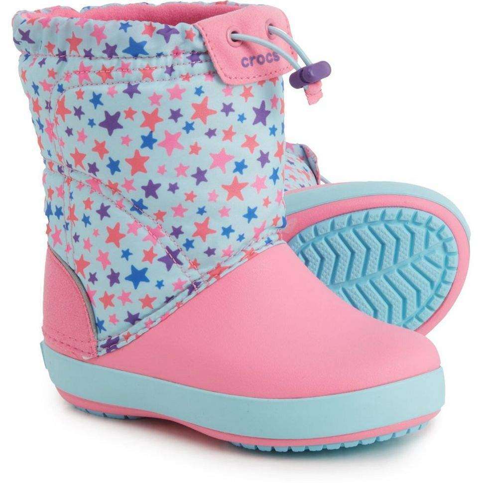 Сапоги Crocs Рожеві Crocband Lodge Point Graphic Winter Boot ce Blue/Pink Lemonade — фото 7