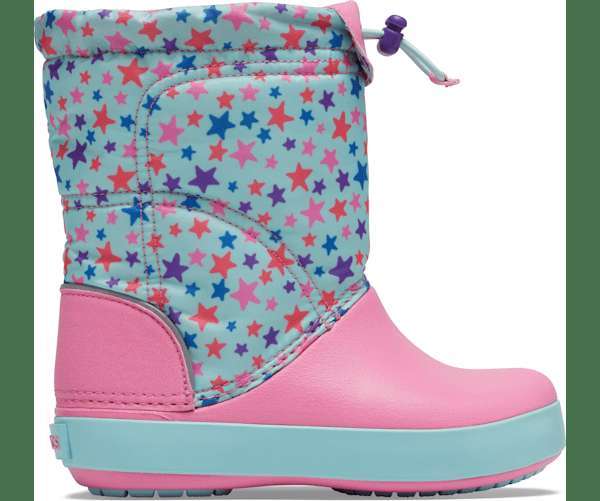 Сапоги Crocs Рожеві Crocband Lodge Point Graphic Winter Boot ce Blue/Pink Lemonade — фото 9