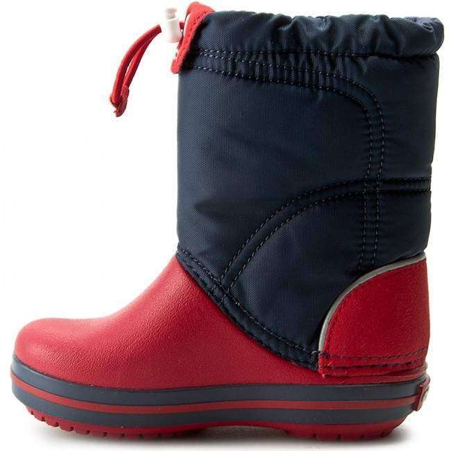Зимние сапоги детские тёплые Crocs crocband lodgepoint snow boots navy/red — фото 3