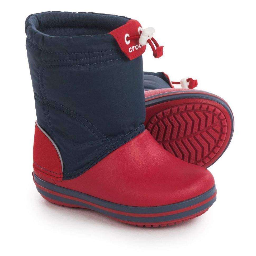 Зимние сапоги детские тёплые Crocs crocband lodgepoint snow boots navy/red — фото 8