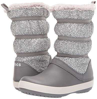 Зимние сапоги женские серые Crocs crocband winter boot Dots/Smoke — фото 2
