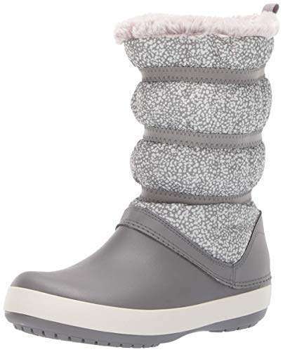 Зимние сапоги женские серые Crocs crocband winter boot Dots/Smoke — фото 3