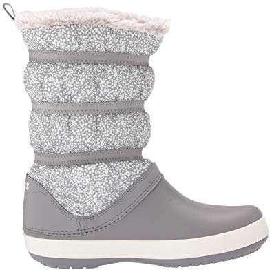 Зимние сапоги женские серые Crocs crocband winter boot Dots/Smoke — фото 4