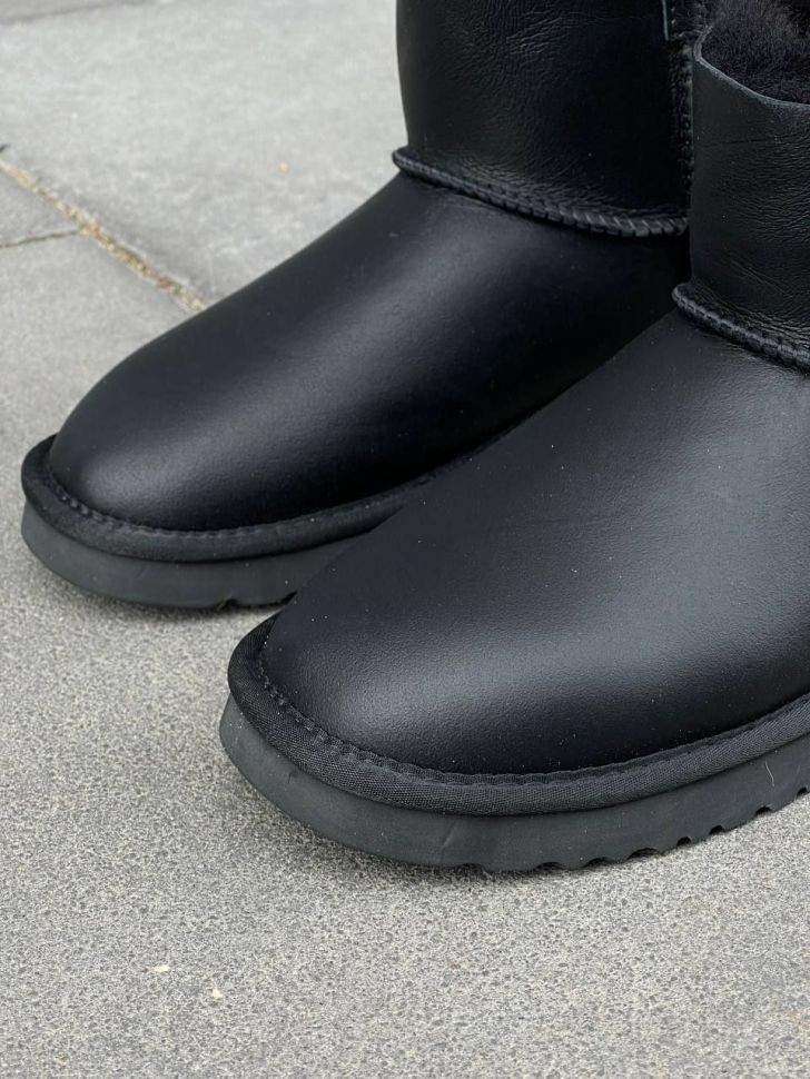 Жіночі UGG Міні Шкіряні з Змійкою Mini Australia Zip Black Leather — фото 12