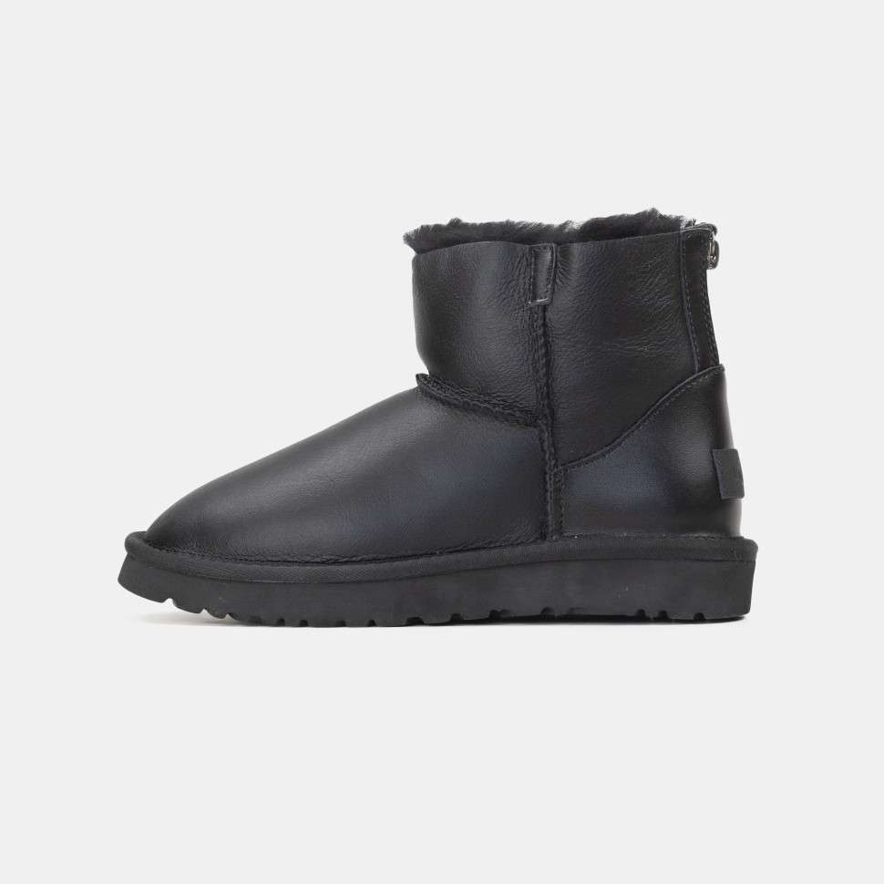 Жіночі UGG Міні Шкіряні з Змійкою Mini Australia Zip Black Leather — фото 3