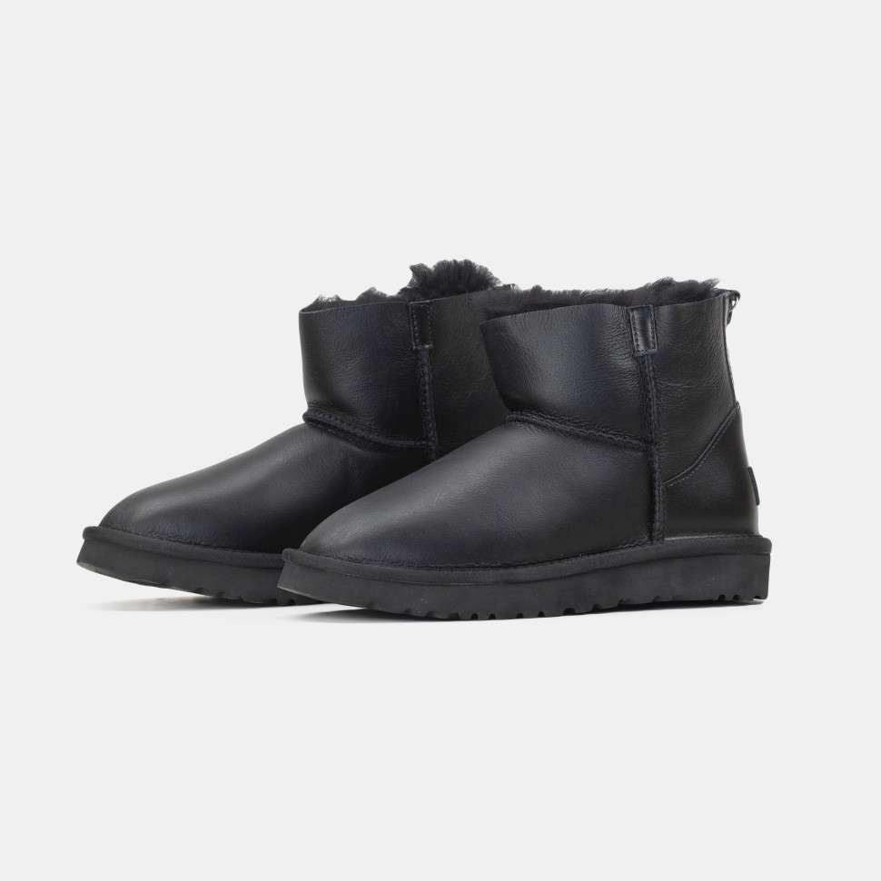 Жіночі UGG Міні Шкіряні з Змійкою Mini Australia Zip Black Leather — фото 7