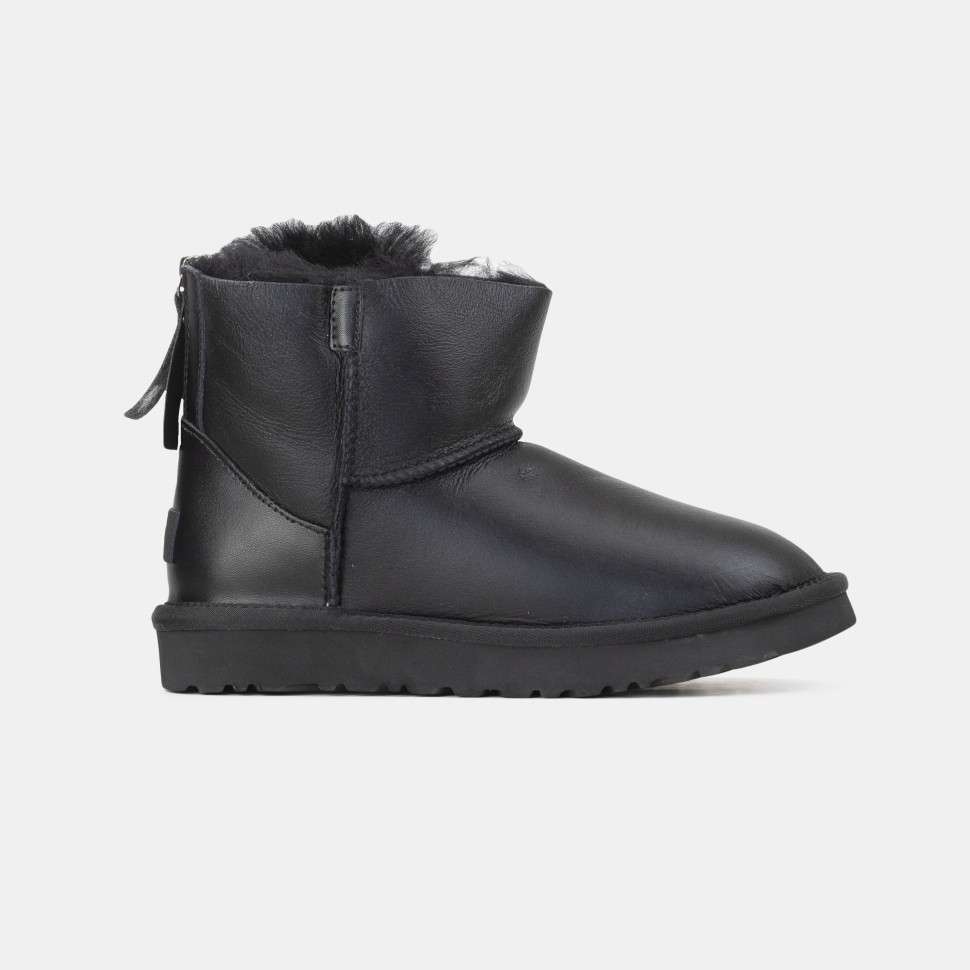 Жіночі UGG Міні Шкіряні з Змійкою Mini Australia Zip Black Leather — фото 8