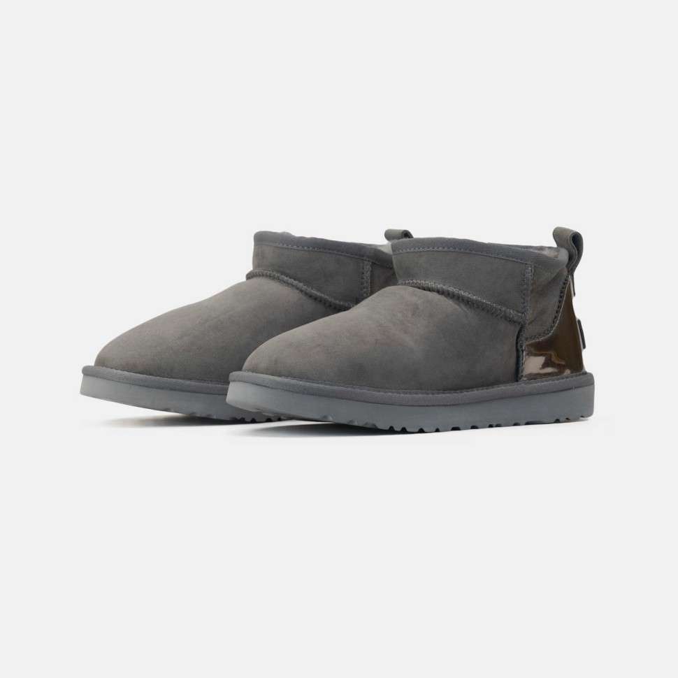 Жіночі UGG Ультра Міні Замш Сірі з Лак п'яткою Ultra Mini Grey Suede — фото 2