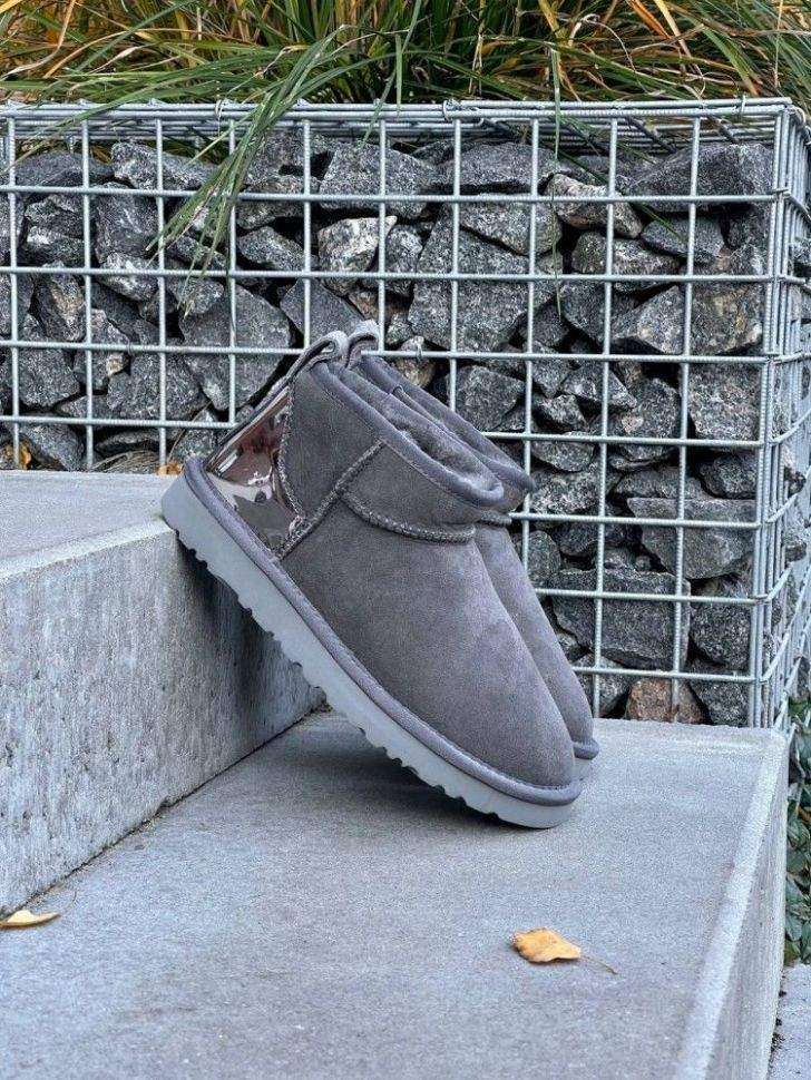 Жіночі UGG Ультра Міні Замш Сірі з Лак п'яткою Ultra Mini Grey Suede — фото 14