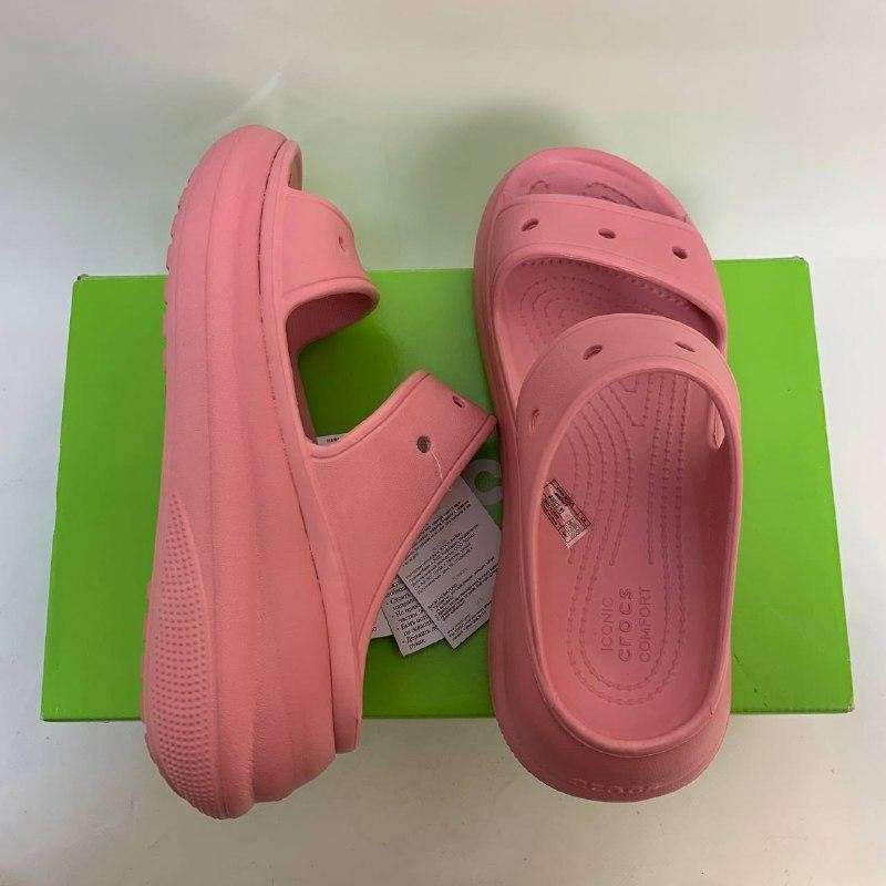 Жіночі шльопанці Crocs classic crush - heeled mules blossom — фото 4