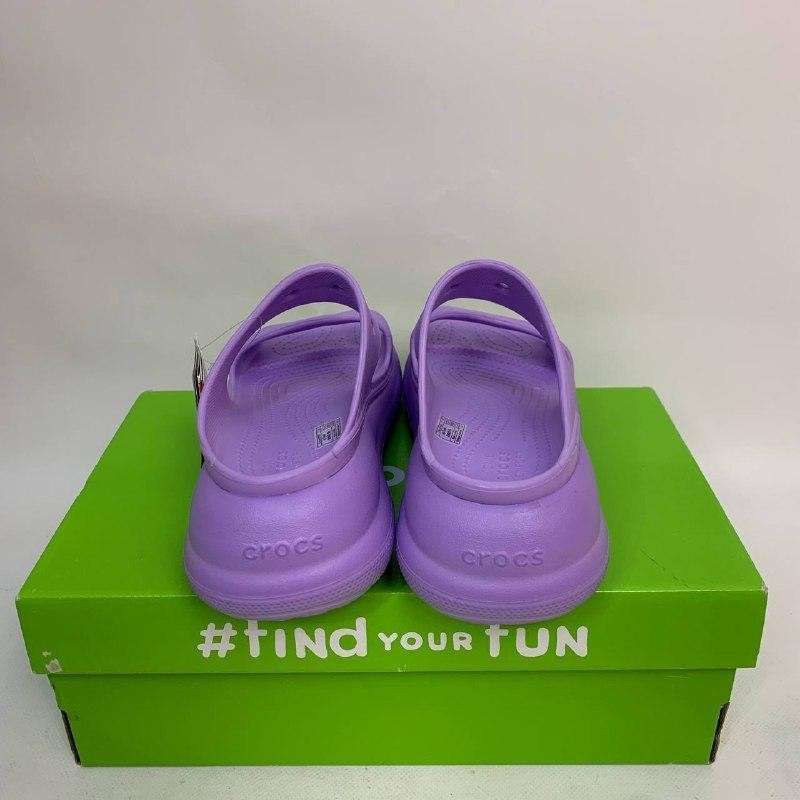 Жіночі шльопанці Crocs classic crush - heeled mules violet — фото 6