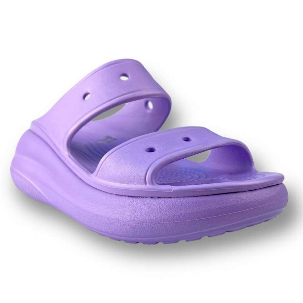 Жіночі шльопанці Crocs classic crush - heeled mules violet — фото 10