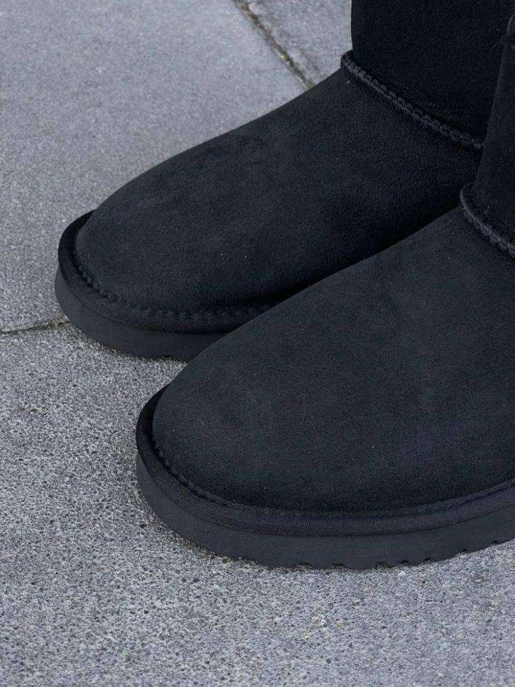 Жіночі UGG Міні Замша з Змійкою та Лак Пьятка Mini Australia Zip Black Suede — фото 15
