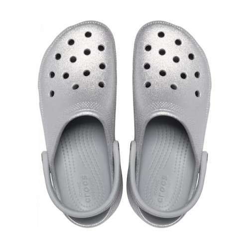 Жіночі Crocs Classic Clog Platform Glitter Silver — фото 11