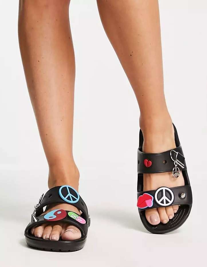 Чоловічі в'єтнамки Crocs Classic Feel the Positivity Sandal Black — фото 2
