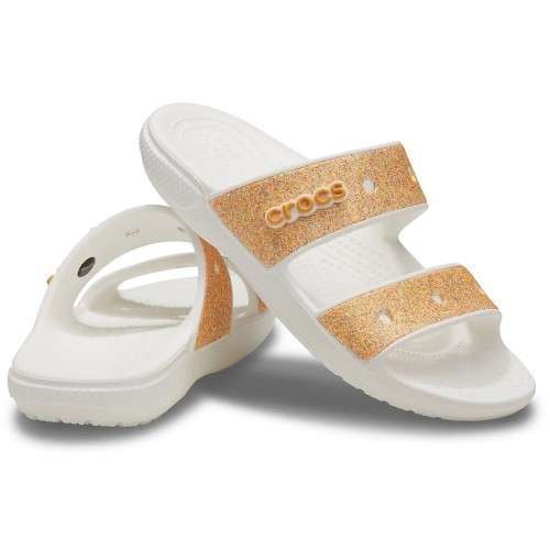 Жіночі шльопанці Crocs Classic Glitter Sandal Orange Sorbet — фото 1