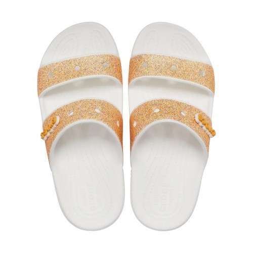 Жіночі шльопанці Crocs Classic Glitter Sandal Orange Sorbet — фото 5