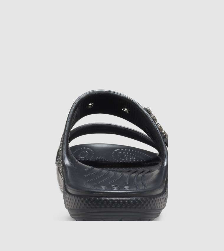 Жіночі шльопанці Crocs Fur Sure Sandal Black / Gold — фото 2