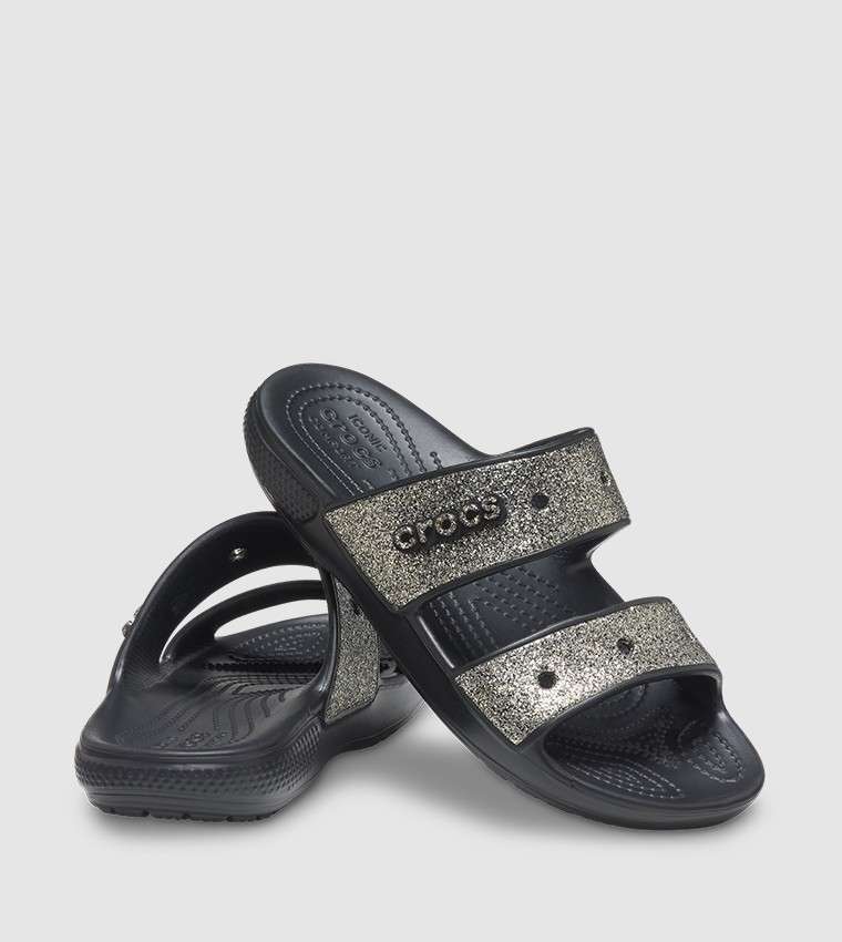 Жіночі шльопанці Crocs Fur Sure Sandal Black / Gold — фото 6