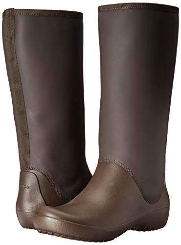 Жіночі гумові чоботи Crocs Rainfloe Tall Boot Espresso