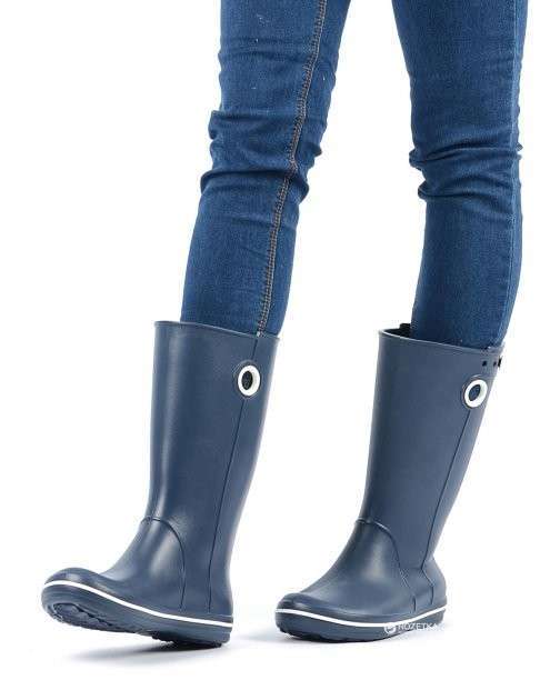 Жіночі гумові чоботи Crocs Womens Crocband Jaunt Rain Boot Navy — фото 2